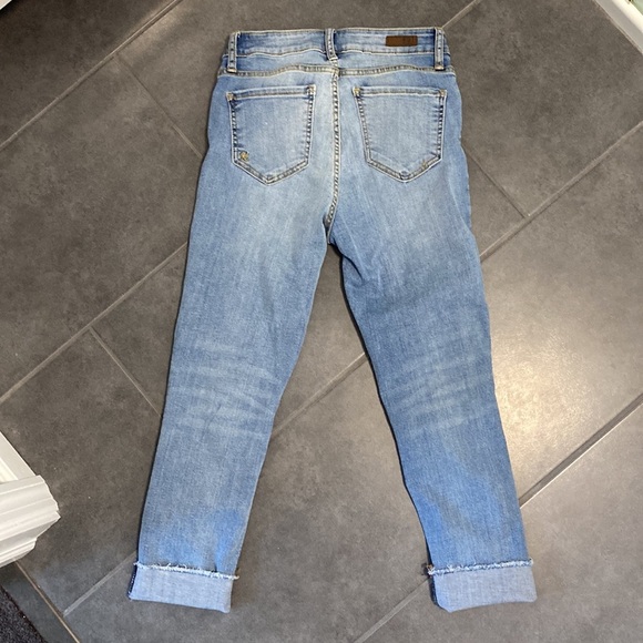 Ellen Capri High Rise Distressed Frayed Hem Straight leg jean Eco size 2 - Picture 6 of 11